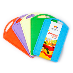 Купить Доска разделочная "В клеточку" малая цветная 150x235 от производителя Материя Пластика