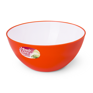 Купить Миска двухцветная "Fresh Line" d180, 1,5 л бело-оранжевая от производителя Материя Пластика