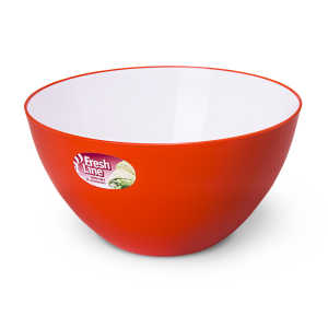 Купить Миска двухцветная "Fresh Line" d225, 3 л бело-оранжевая от производителя Материя Пластика