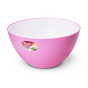 Купить Миска двухцветная "Fresh Line" d225, 3 л бело-розовая от производителя Материя Пластика