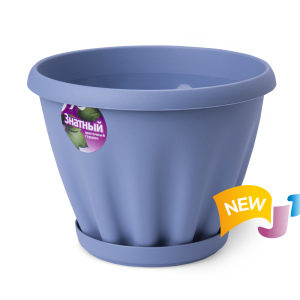 Купить Горшок цветочный "Знатный" голубая лагуна с поддоном d140 1 л от производителя Материя Пластика