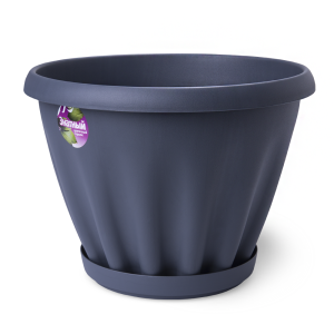 Купить Горшок цветочный "Знатный" графит с поддоном d270 6,7 л от производителя Материя Пластика
