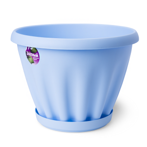 Купить Горшок цветочный "Знатный" голубой c поддоном d270 6,7 л от производителя Материя Пластика