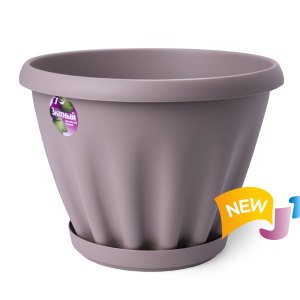 Купить Горшок цветочный "Знатный" капучино с поддоном d320 11 л от производителя Материя Пластика