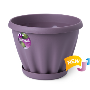 Купить Горшок цветочный "Знатный" лунная фиалка с поддоном d180 2 л от производителя Материя Пластика