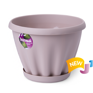 Купить Горшок цветочный "Знатный" латте с поддоном d180 2 л от производителя Материя Пластика