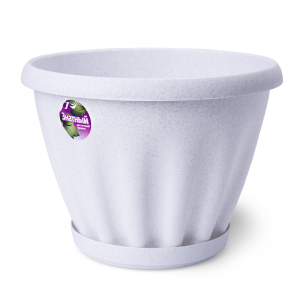 Купить Горшок цветочный "Знатный" мрамор c поддоном d320 11 л от производителя Материя Пластика