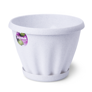 Купить Горшок "Знатный" мрамор c поддоном d225 3,9 л от производителя Материя Пластика