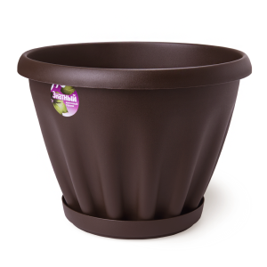Купить Горшок цветочный "Знатный"  шоколадный c поддоном d320 11 л от производителя Материя Пластика