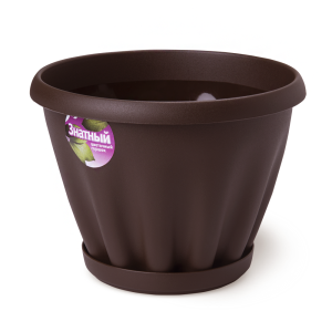 Купить Горшок цветочный "Знатный" шоколадный с поддоном d140 1 л от производителя Материя Пластика