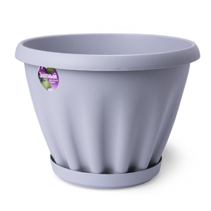 Купить Горшок цветочный "Знатный" светло-серый с поддоном d320 11 л от производителя Материя Пластика