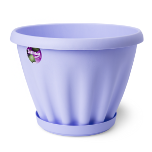 Купить Горшок цветочный "Знатный" сиреневый c поддоном d320 11 л от производителя Материя Пластика