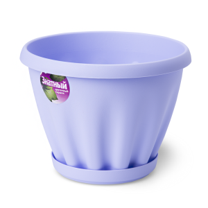 Купить Горшок цветочный "Знатный" сиреневый c поддоном d225 3,9 л от производителя Материя Пластика
