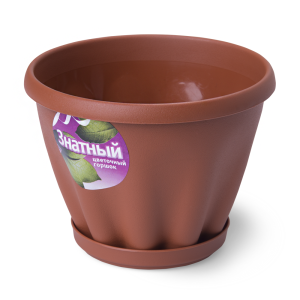 Купить Горшок цветочный "Знатный" терракотовый с поддоном d110 0,45 л от производителя Материя Пластика