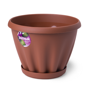 Купить Горшок цветочный "Знатный" терракотовый c поддоном d180 2 л от производителя Материя Пластика