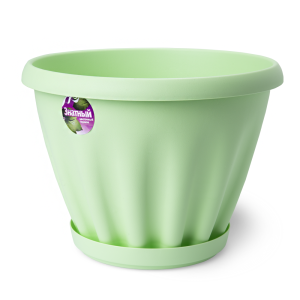 Купить Горшок цветочный "Знатный" зеленый c поддоном d320 11 л от производителя Материя Пластика