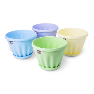 Купить Горшок цветочный "Знатный" цветной c поддоном d270 6,7 л от производителя Материя Пластика