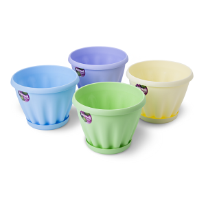 Купить Горшок цветочный "Знатный" цветной c поддоном d180 2 л от производителя Материя Пластика